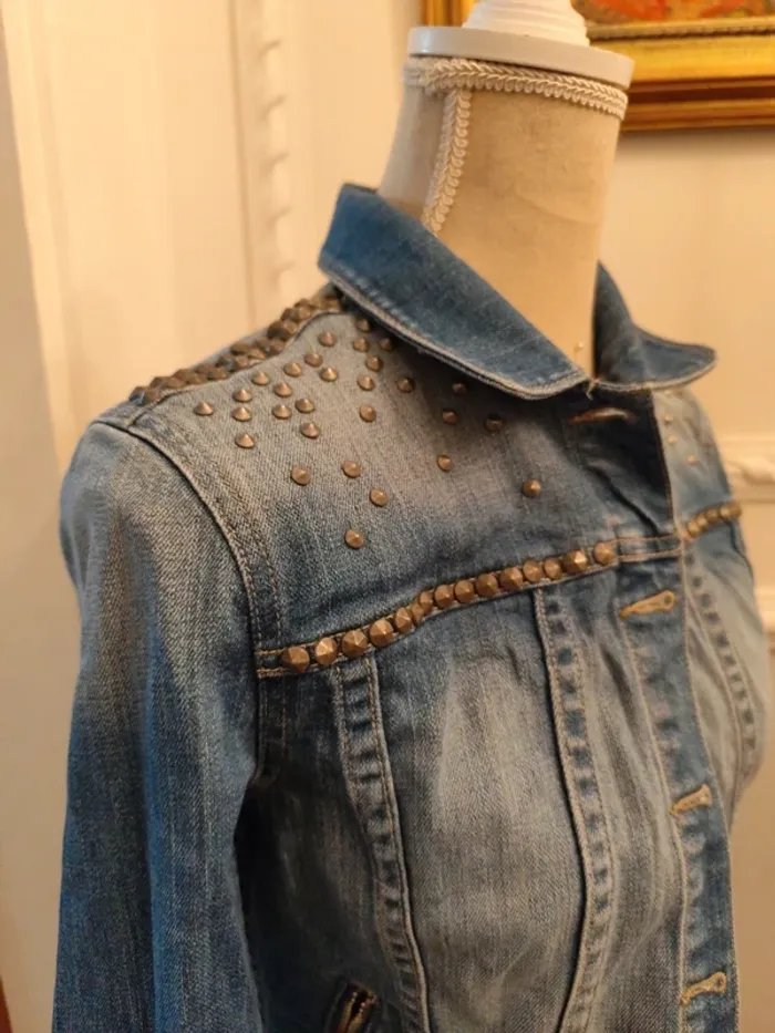 Veste en jean marque créateur Paige taille S poches - photo numéro 2