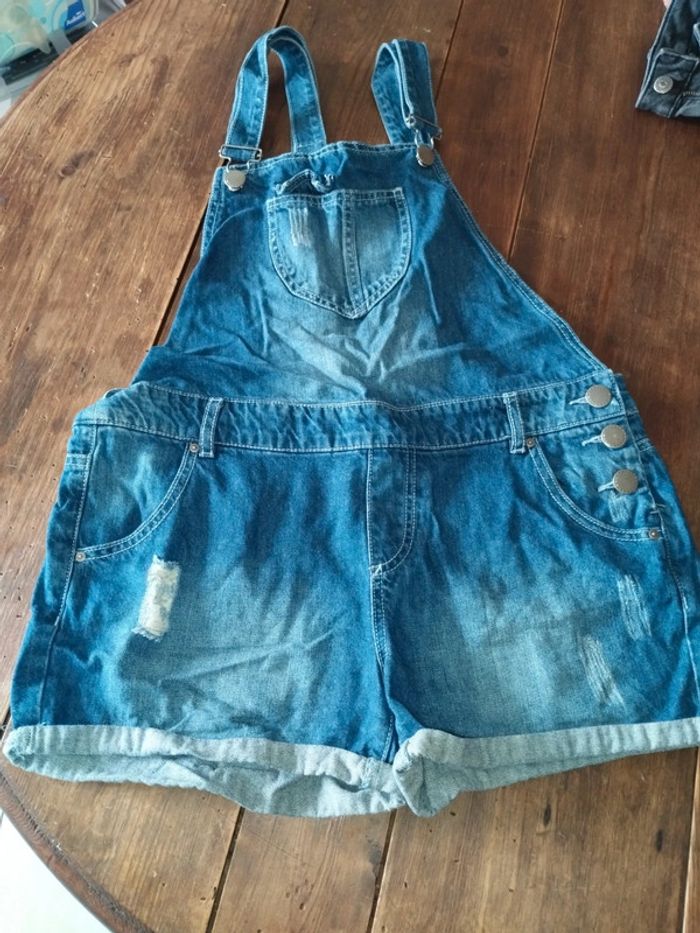 Salopette short jean 40