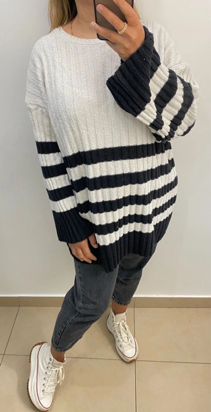 Superbe Pull Ample Bicolore Taille M Et Plus - photo numéro 5