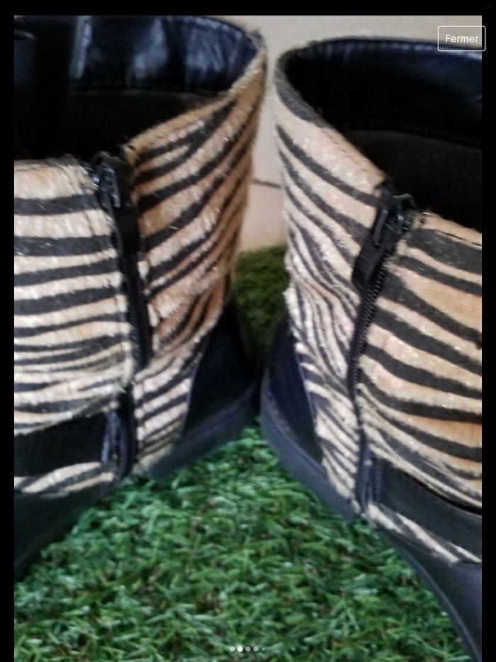 Bottines noire léopard avec brides taille 40 - photo numéro 6