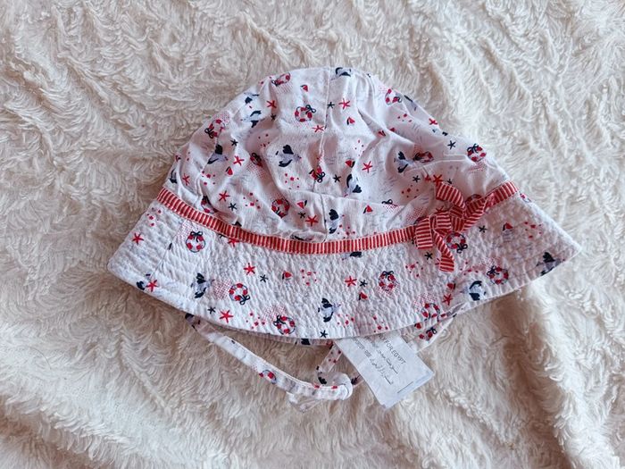 Ensemble 5 pièces (robe+boomer+tee shirt+gilet+chapeau) Fille 6 mois oiseau mer Sergent major - photo numéro 19