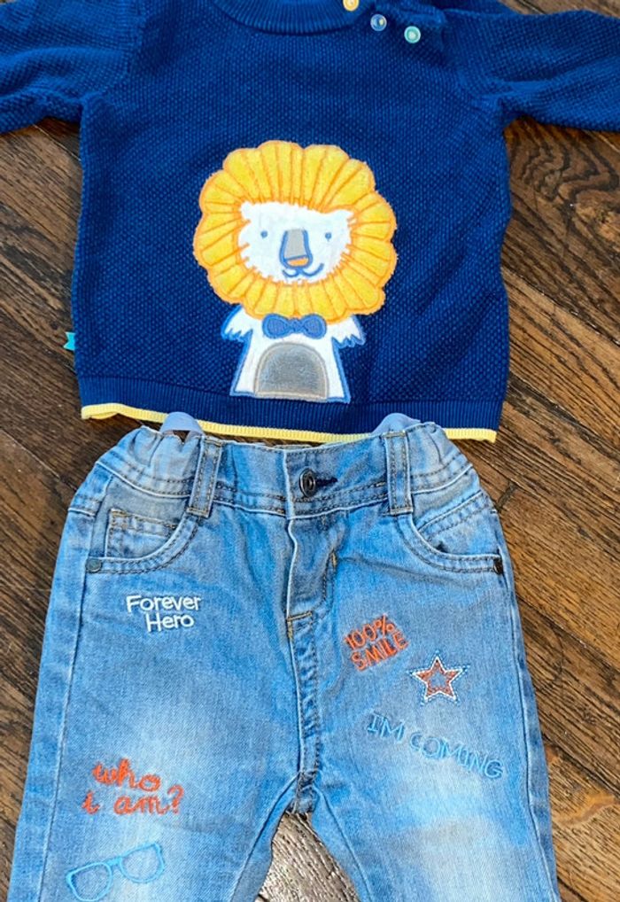 Pull sergent major et jeans tao 12 mois - photo numéro 2