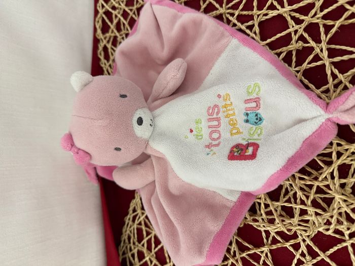 doudou ours rose blanc des touts petits bisous mots d'enfants