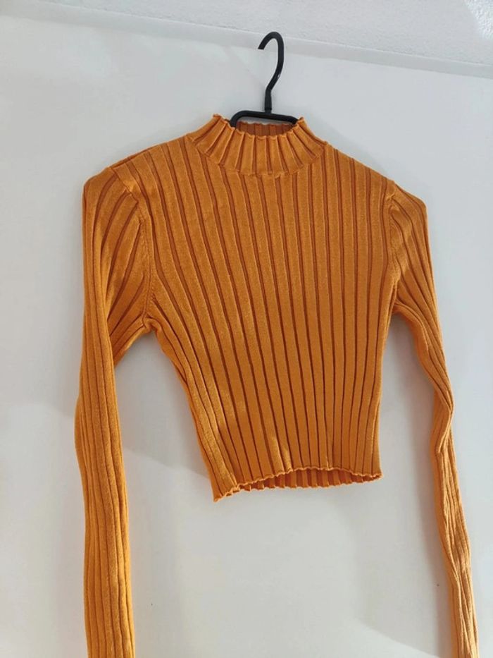 Pull Court Côtelé en Laine Orange💎 sister 36💎 - photo numéro 10