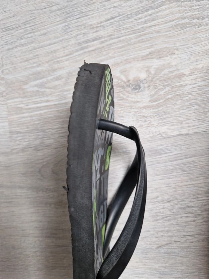 Tongs Olaian 33/34 noires et vertes - photo numéro 6