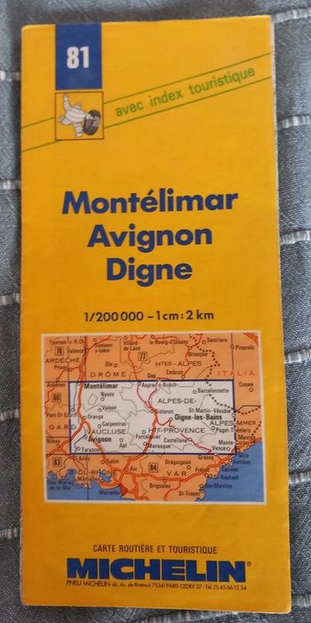 Carte Michelin n°81 Montelimar - Avignon -Digne