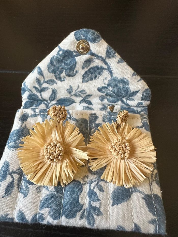 Boucles d’oreilles en raphia Aelie - photo numéro 5
