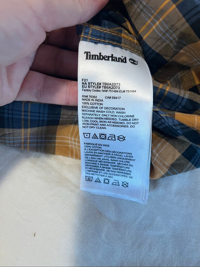 Chemise Timberland à carreaux bleu jaune - photo numéro 8