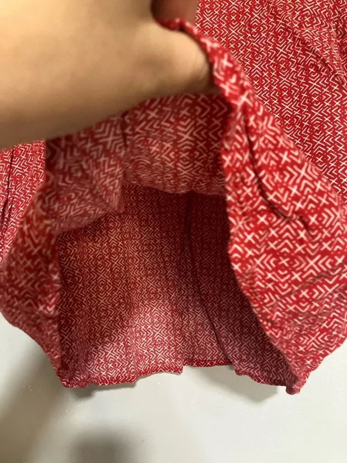 T-shirt rouge In Extenso – Taille 38, motifs blancs et détail croisé dans le dos - photo numéro 4