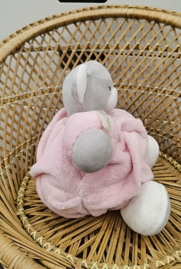 Doudou Kaloo Ours Gris Plume Rose clair - photo numéro 5