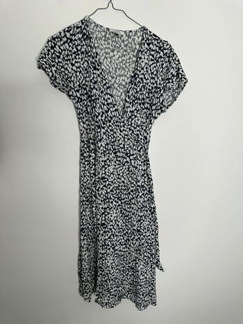 Robe mouchetée bleue marine et blanche Galeries Lafayettes T34 XS