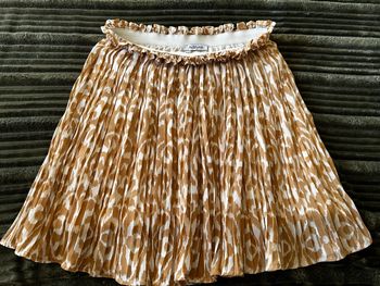 Jupe plissée femme camel  et blanc taille 38