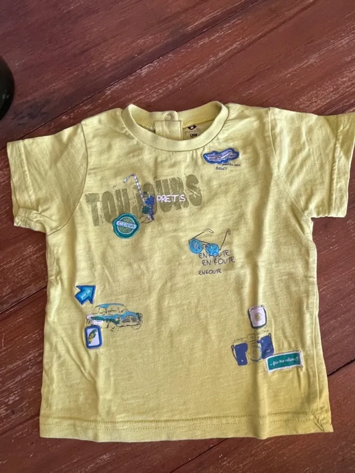 T-shirt manches courtes jaune Z grain de blé 18 mois