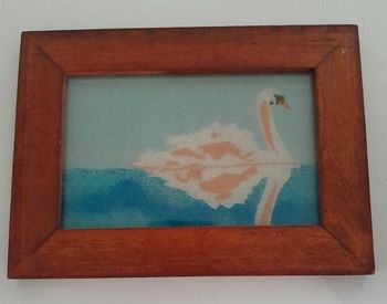 Tableau de sable oiseau 18,5x13,5 cm