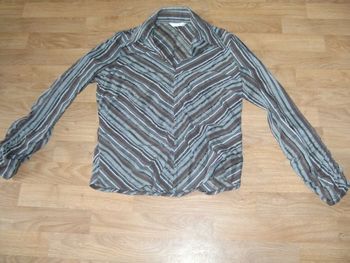 Chemise PROMOD marron et bleu voile 38/40 TBE