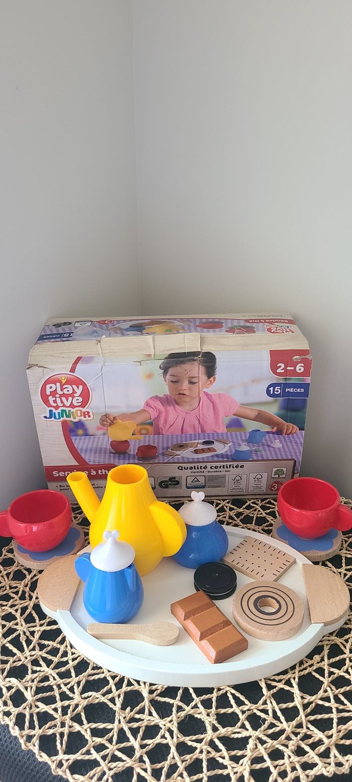 Set de nourriture en bois/plastique - Le service à thé