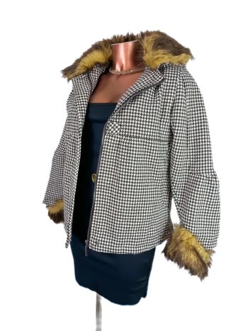 Magnifique manteau motif pied de poule