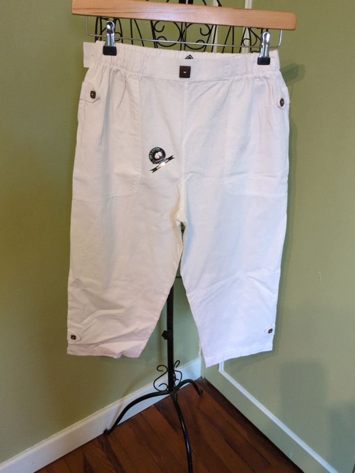 Pantacourt femme blanc du Nil t1