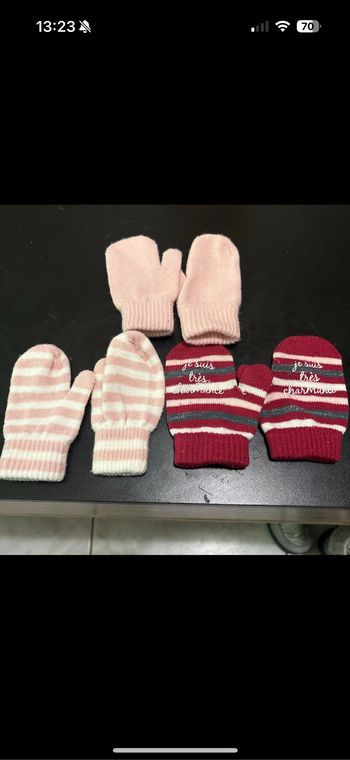 Lot 3 paires de moufles