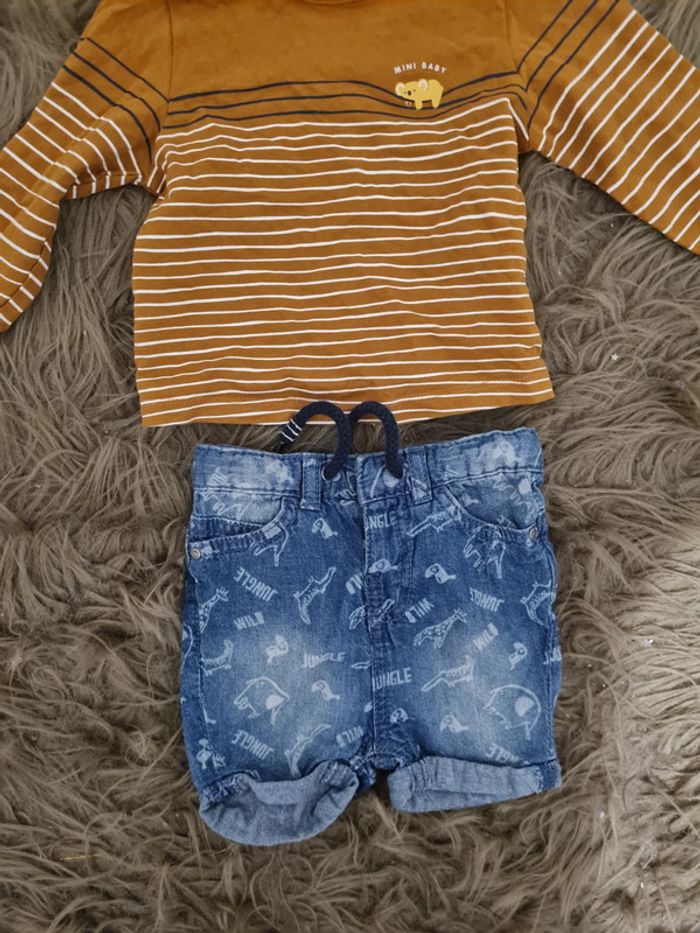 Ensemble short kiabi et tee shirt tao 6 mois - photo numéro 3