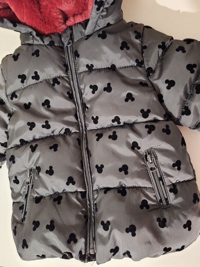 Doudoune intérieur polaire grise imprimée têtes de Mickey - photo numéro 3