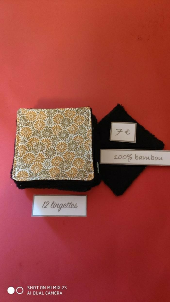 12 lingettes lavables neuf