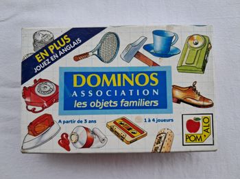 Dominos association les objets familiers pom'alo jouer en anglais 1990 vintage ancien