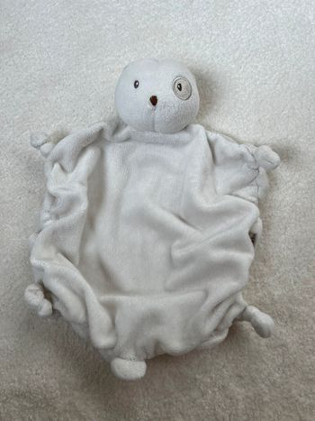 Doudou plat ours blanc petit Kimbaloo