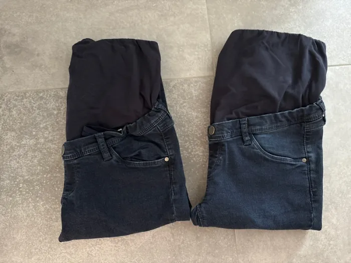 Lot de 2 jean maternité skinny avec bandeau femme enceinte