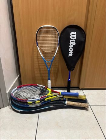 Lot SAC + Raquettes tennis + squas