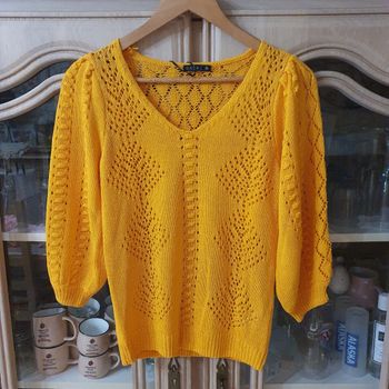 Haut ajouré Couleur clémentine taille S Bteal