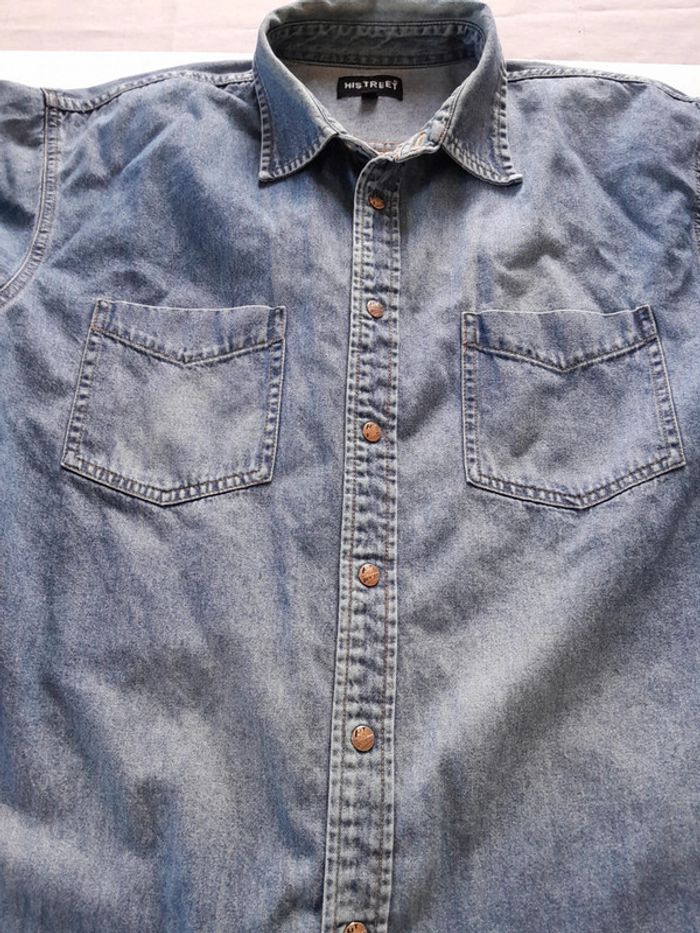 Belle chemise en jeans vintage histreet taille Xl boutons pression - photo numéro 4