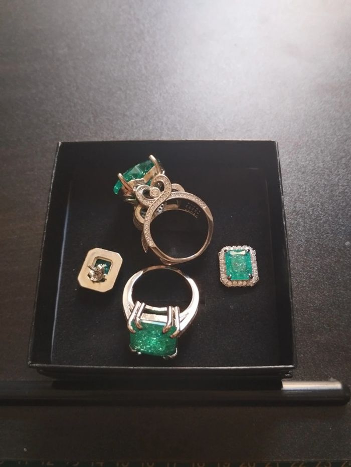 Lot de 2 bagues avec coffret/ boucles d'oreilles offertes - photo numéro 4