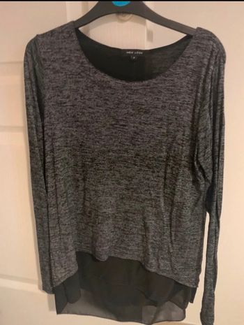 T-shirt noir et Gris manches longues taille s New Look