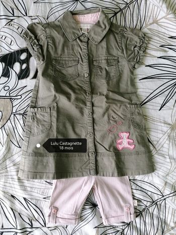 Ensemble robe + legging court Lulu Castagnette fille 18 mois