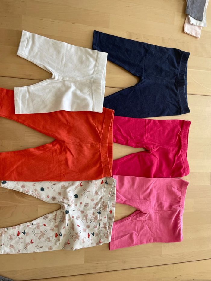 Lot de 6 leggings fille 6 mois multimarque