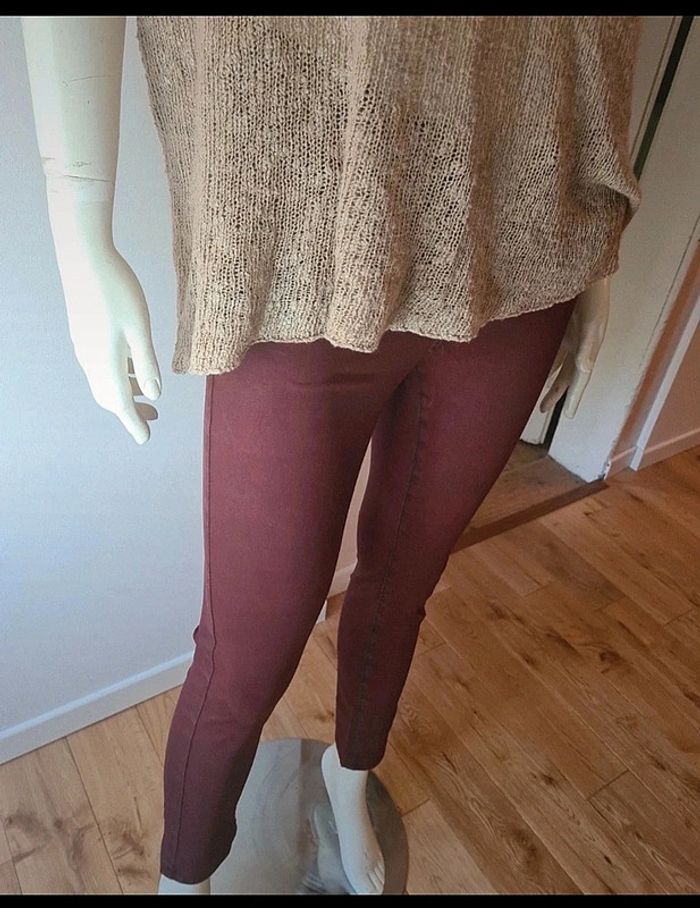 Pantalon enduit 7/8 prune - photo numéro 4