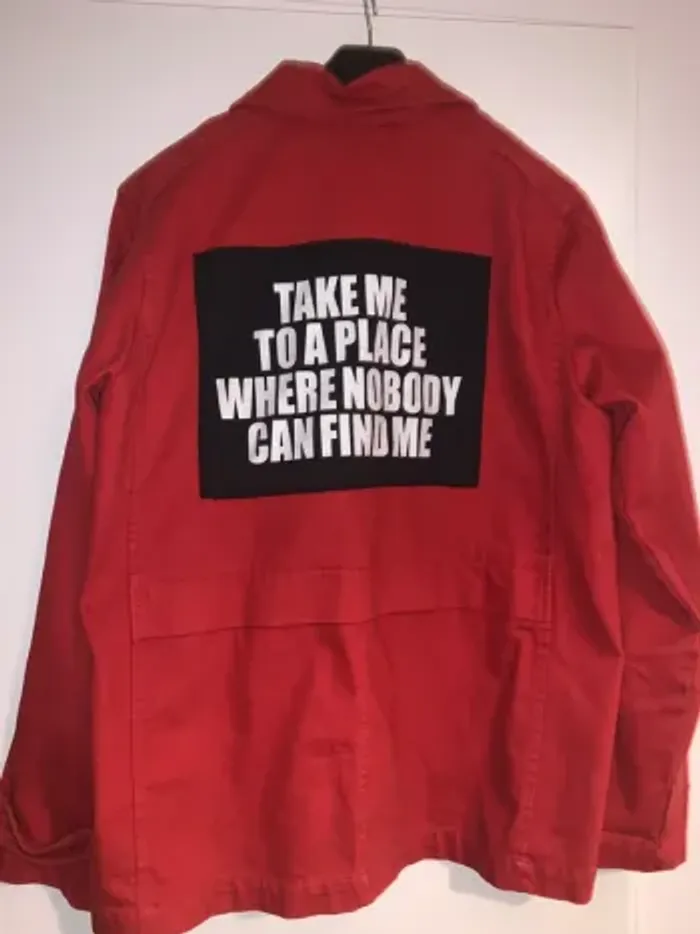 Veste en jean rouge - photo numéro 5