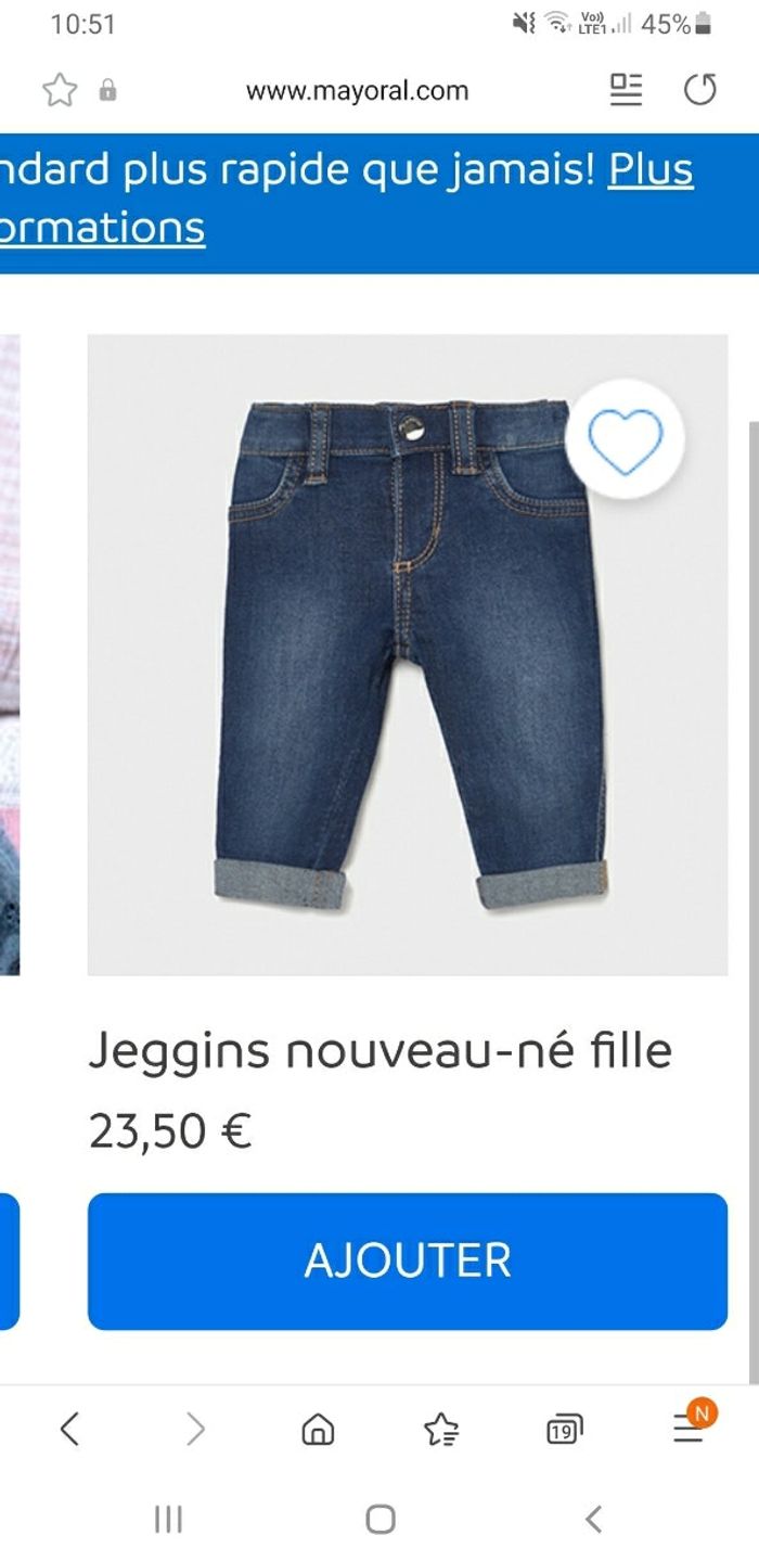 Jeans Mayoral 🎀2-4mois/65cm - photo numéro 4