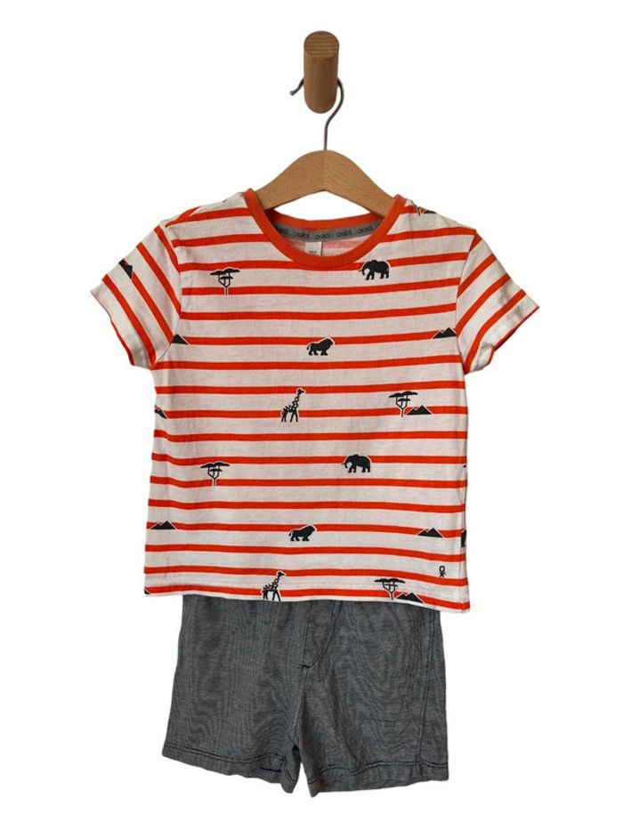 Pyjama d’été 2 pièces orange et gris - Okaïdi 3 ans (98cm)