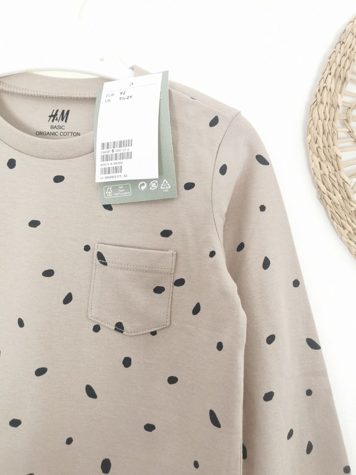 Tee-shirt taupe imprimé manches longues H&M 1.5/2 Ans - photo numéro 3