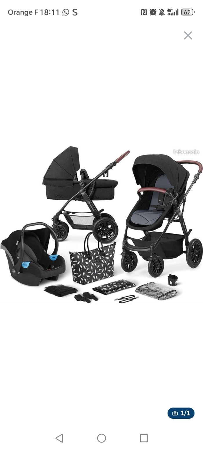 Poussette kindercraft XMoov trio combinée 3in1 noir - photo numéro 7