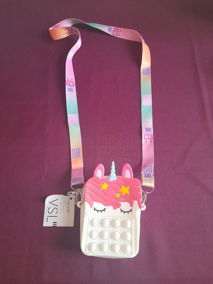Sacoche licorne pop it avec bandoulière neuve