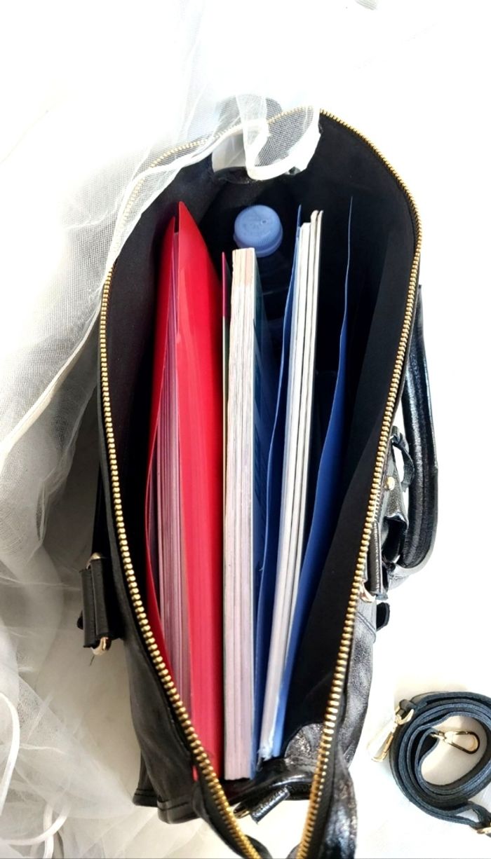 Sac cabas cuir irisé noir maxi format - photo numéro 6