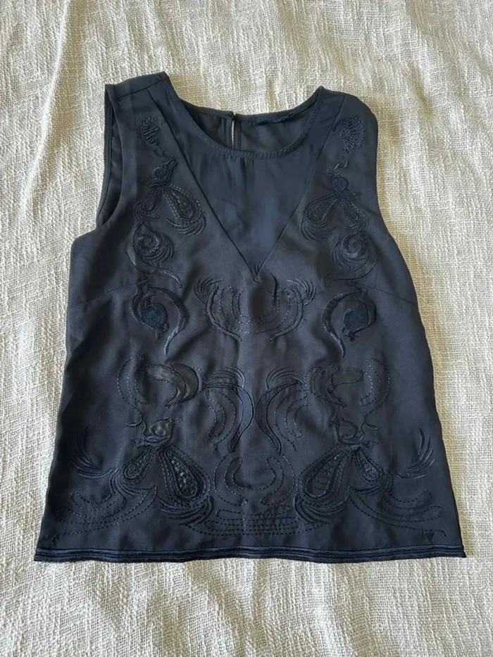 Débardeur noir brodé Marque On You - Taille S