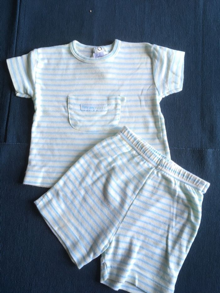 Tenue (ou pyjacourt) Petit Bateau 6 mois - photo numéro 3