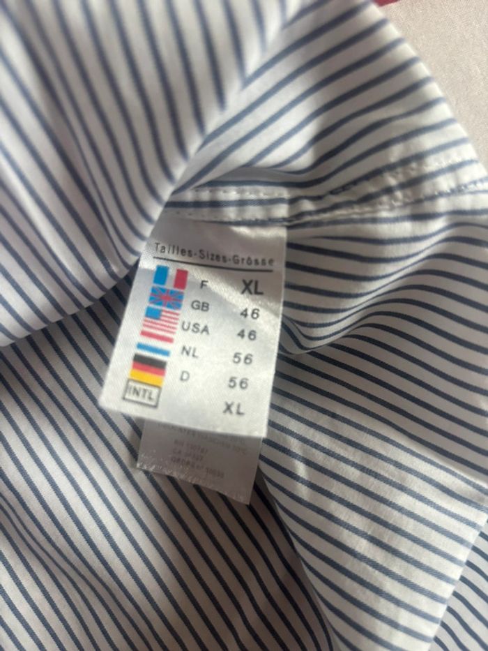 Chemise Saint James taille Xl à rayures blanche et bleu - photo numéro 7