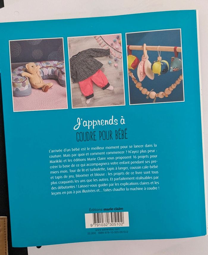 Livre j'apprends à coudre pour bébé avec patrons - photo numéro 2