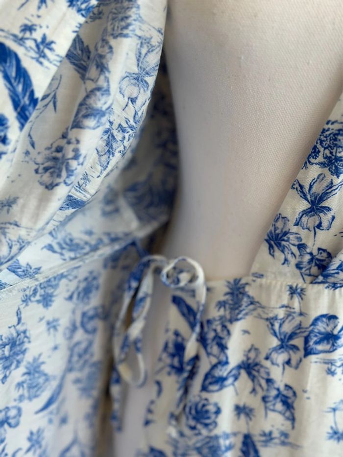Belle robe portefeuille à motifs fleuris Jouy, taille S - Mango - photo numéro 7