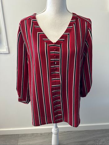 Blouse à rayures bordeaux Damart T40 L
